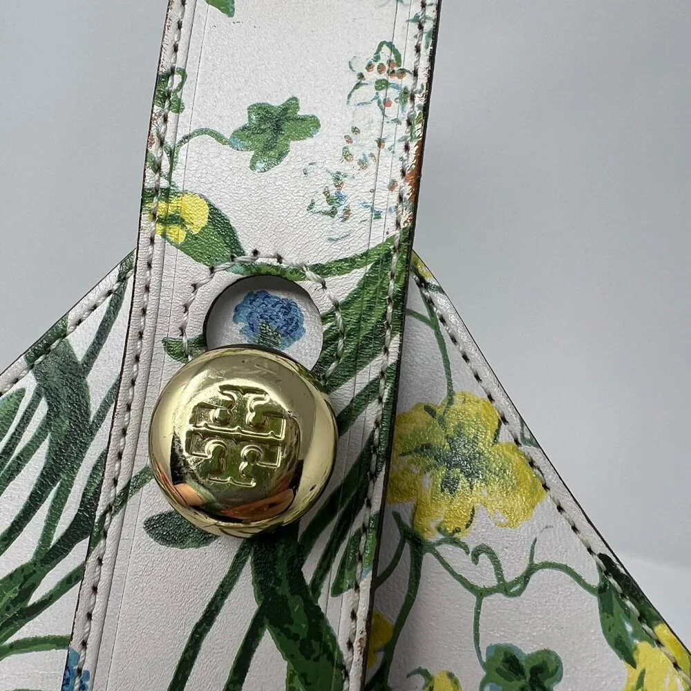 Tory Burch Garden Tote in Watercolor Botanical/Navy Lattice - Picture 5 of 16